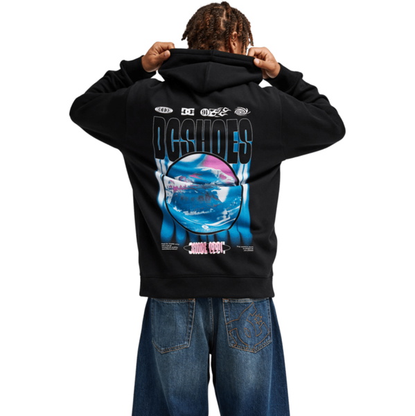 2026 DC Shoes Mens Blurry Bubble Hoodie EDYSF03278 - Black